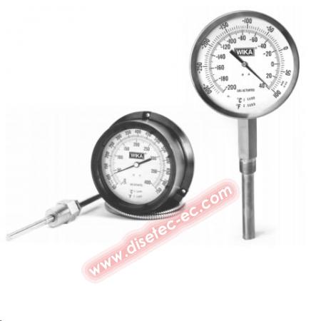 Instrumentos Temperatura: Temperatura Mecnica:  >TERMOMETROS ACTUADOS POR GAS WIKA Tipo : TIR45  TIR60